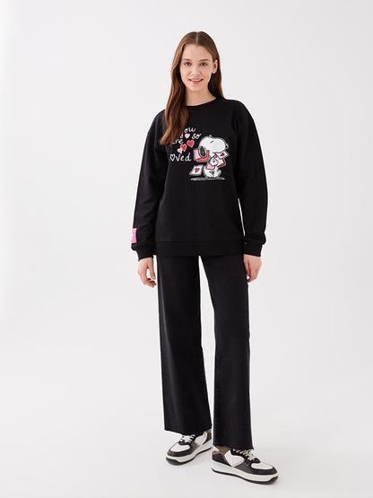 Crew Neck Snoopy Printed Long Sleeve Women's Sweatshirt Mother Daughter Combination