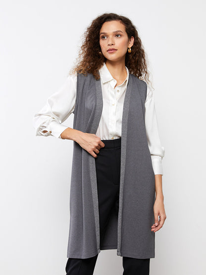 Women's Shawl Collar Plain Vest