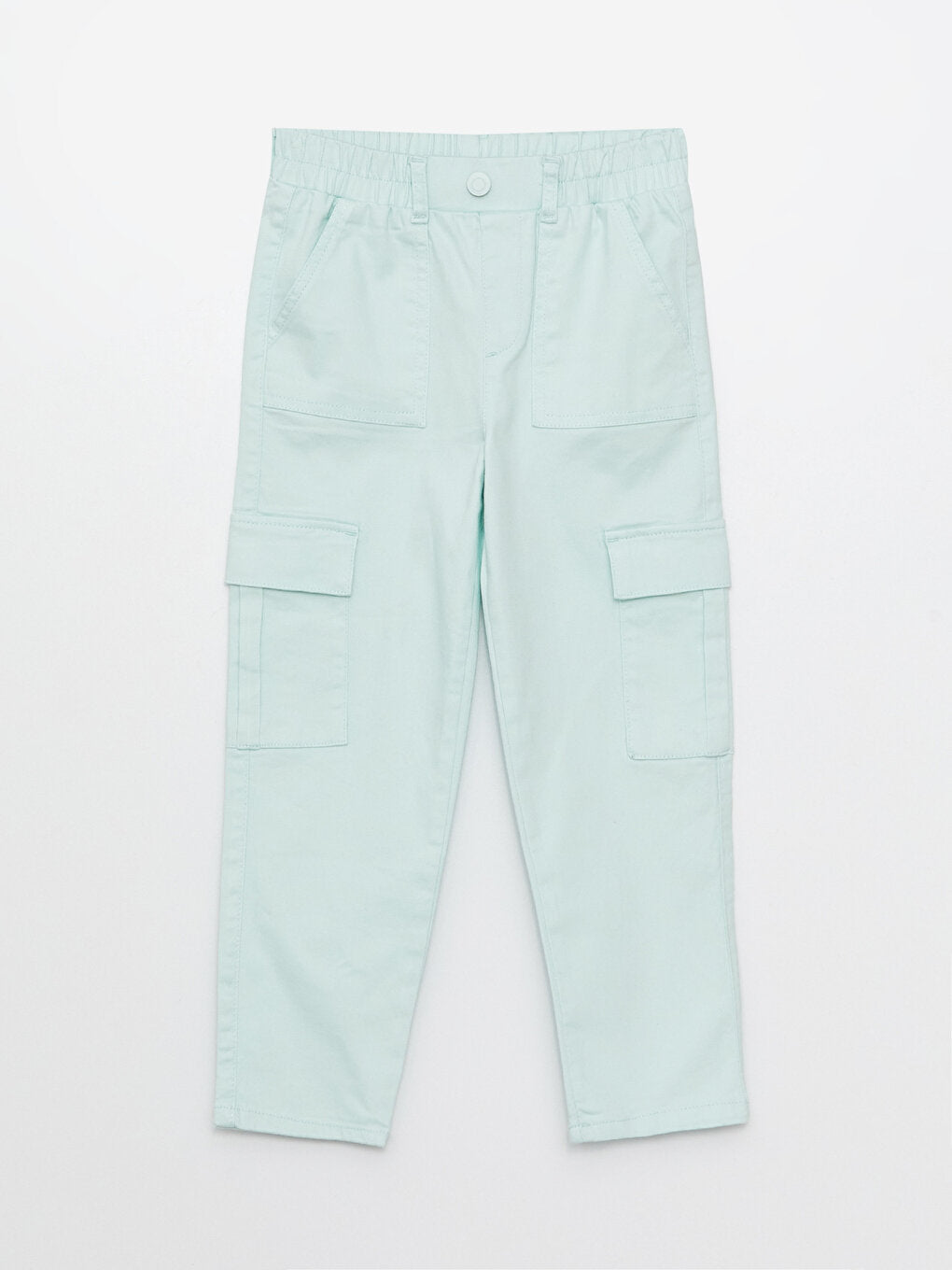 Gabardine Girl's Trousers with Elastic Waist