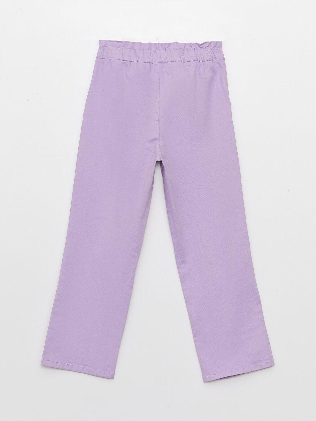 Basic Wide Leg Girls' Trousers with Elastic Waist