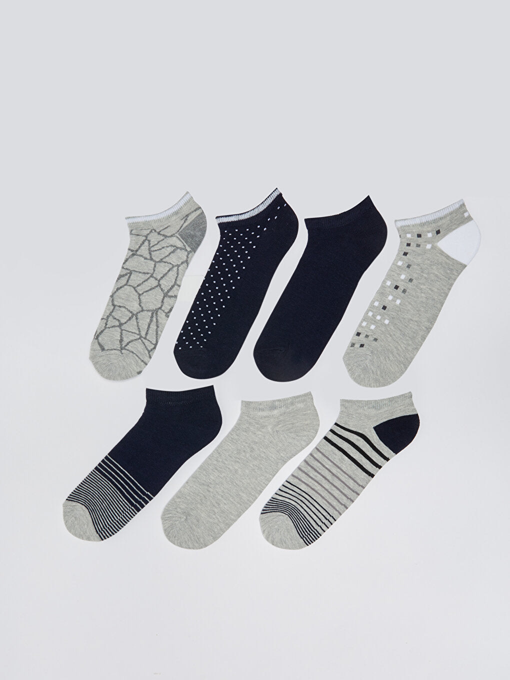 Patterned Men's Booties Socks 7-pack