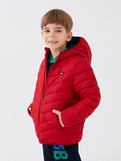 Hooded Basic Boy's Puffer Coat