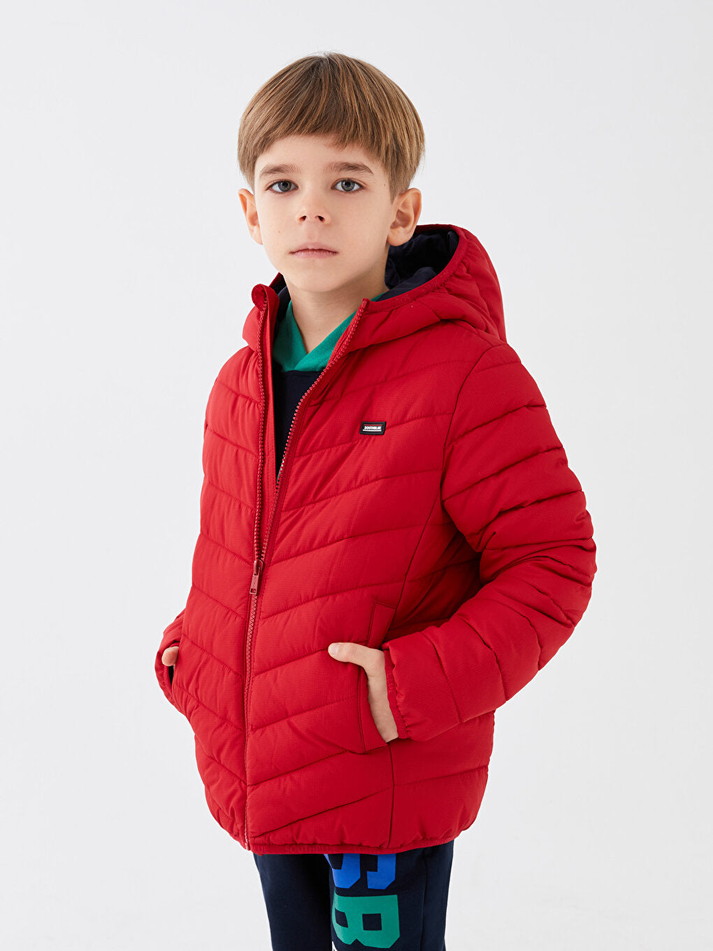 Hooded Basic Boy's Puffer Coat