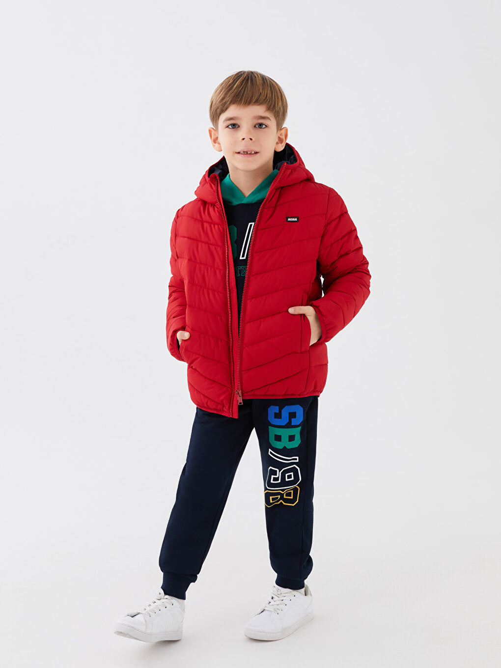 Hooded Basic Boy's Puffer Coat