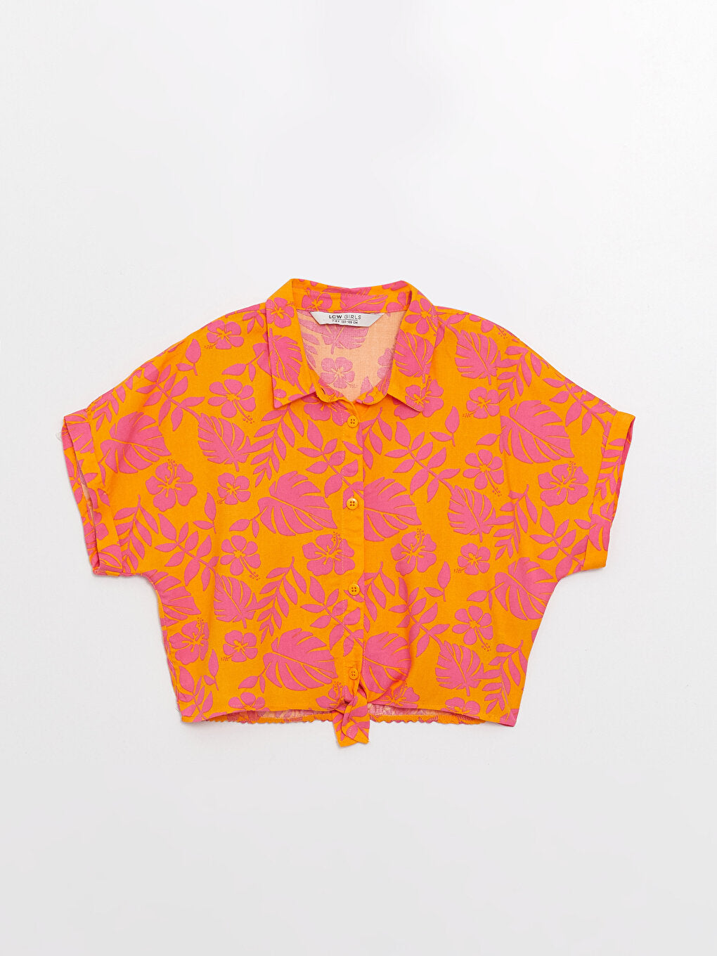 Patterned Short Sleeve Girl's Shirt