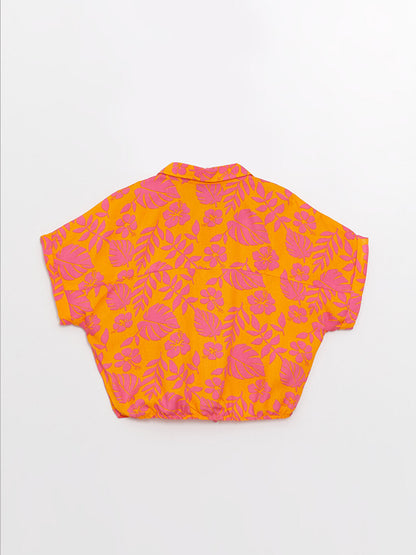 Patterned Short Sleeve Girl's Shirt