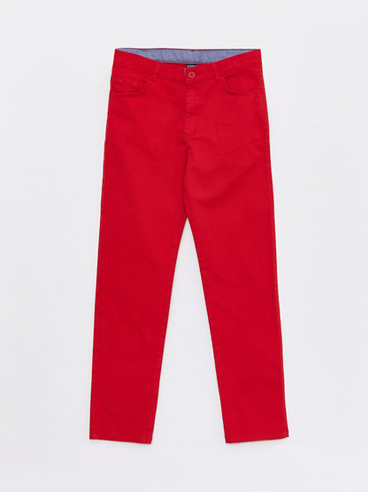 Slim Fit Basic Gabardine Boys' Trousers