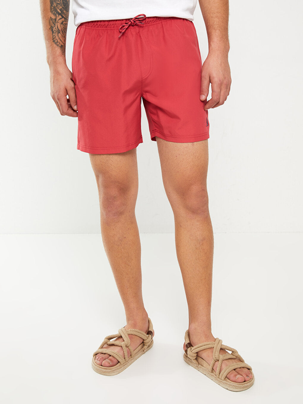 Short Length Printed Men's Swim Shorts