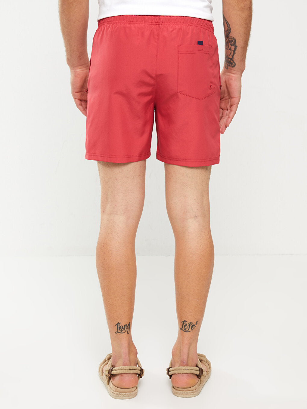 Short Length Printed Men's Swim Shorts