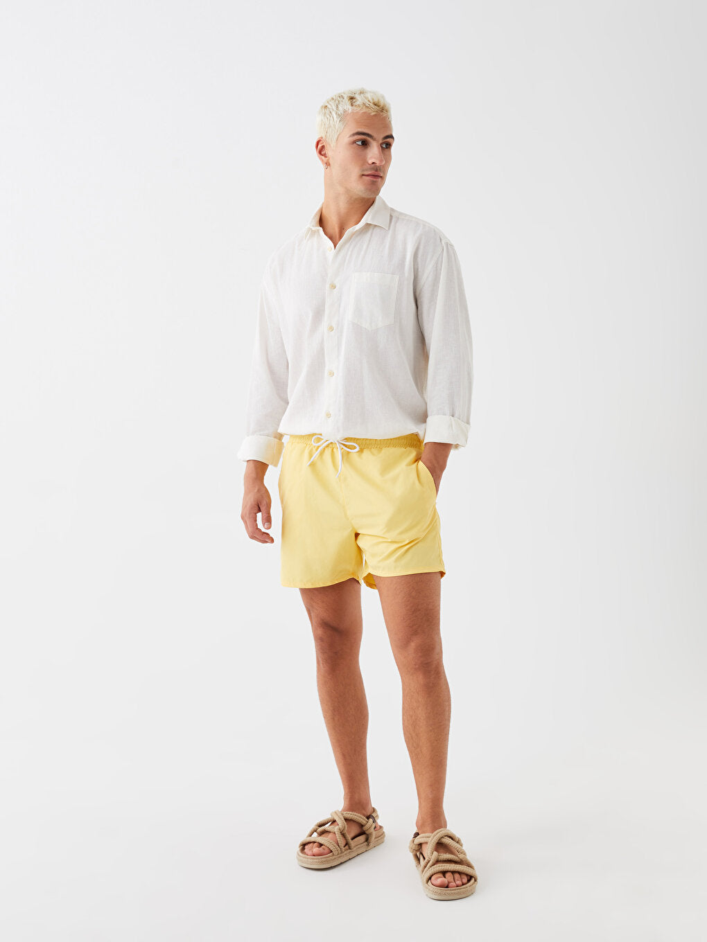 Short Length Basic Men's Swim Shorts