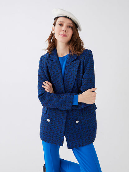 Patterned Long Sleeve Women's Tweed Jacket