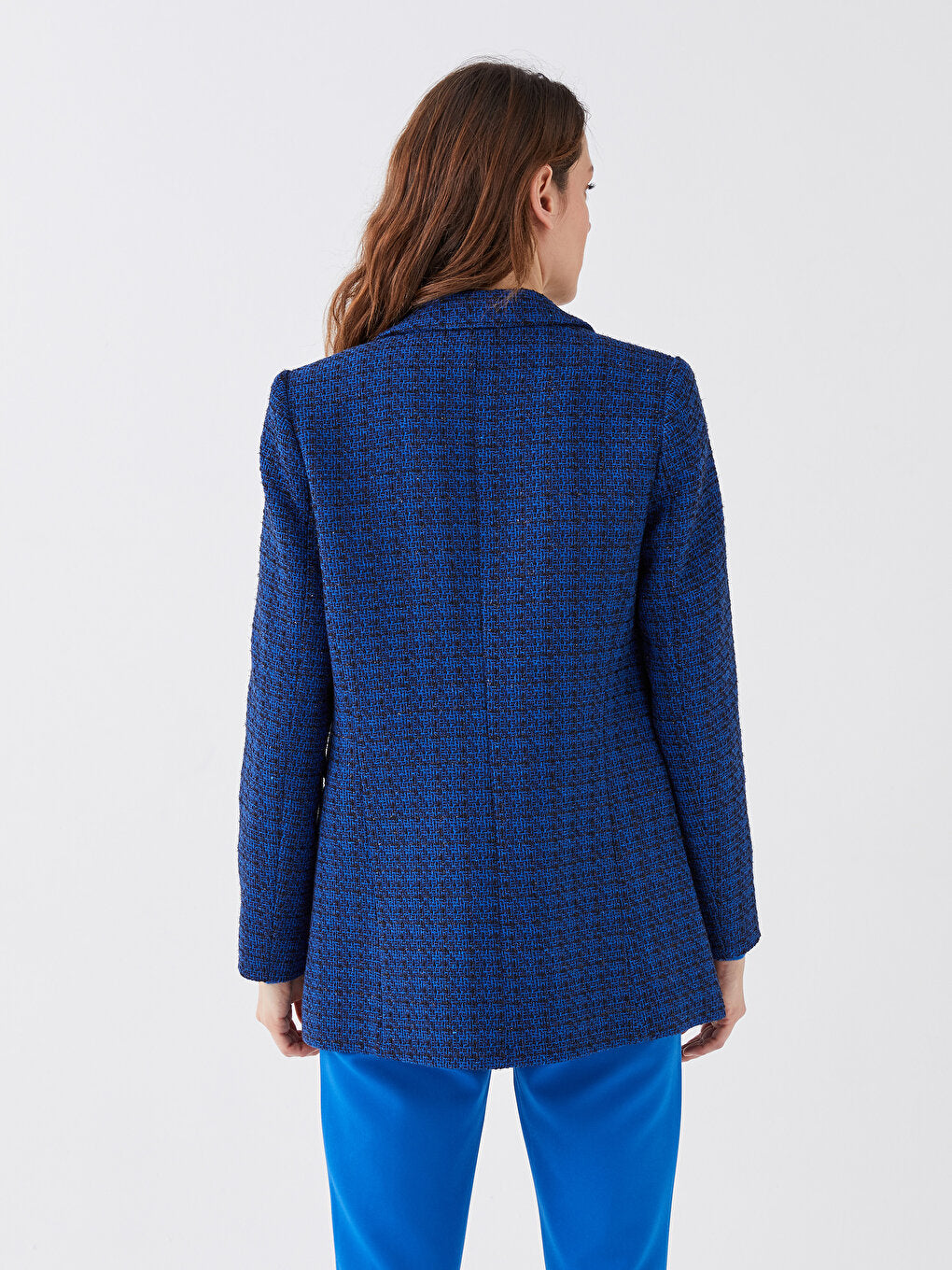 Patterned Long Sleeve Women's Tweed Jacket