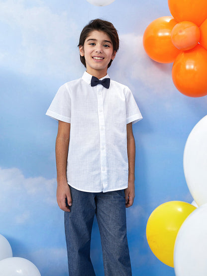 Basic Short Sleeve Boy's Shirt and Bow Tie