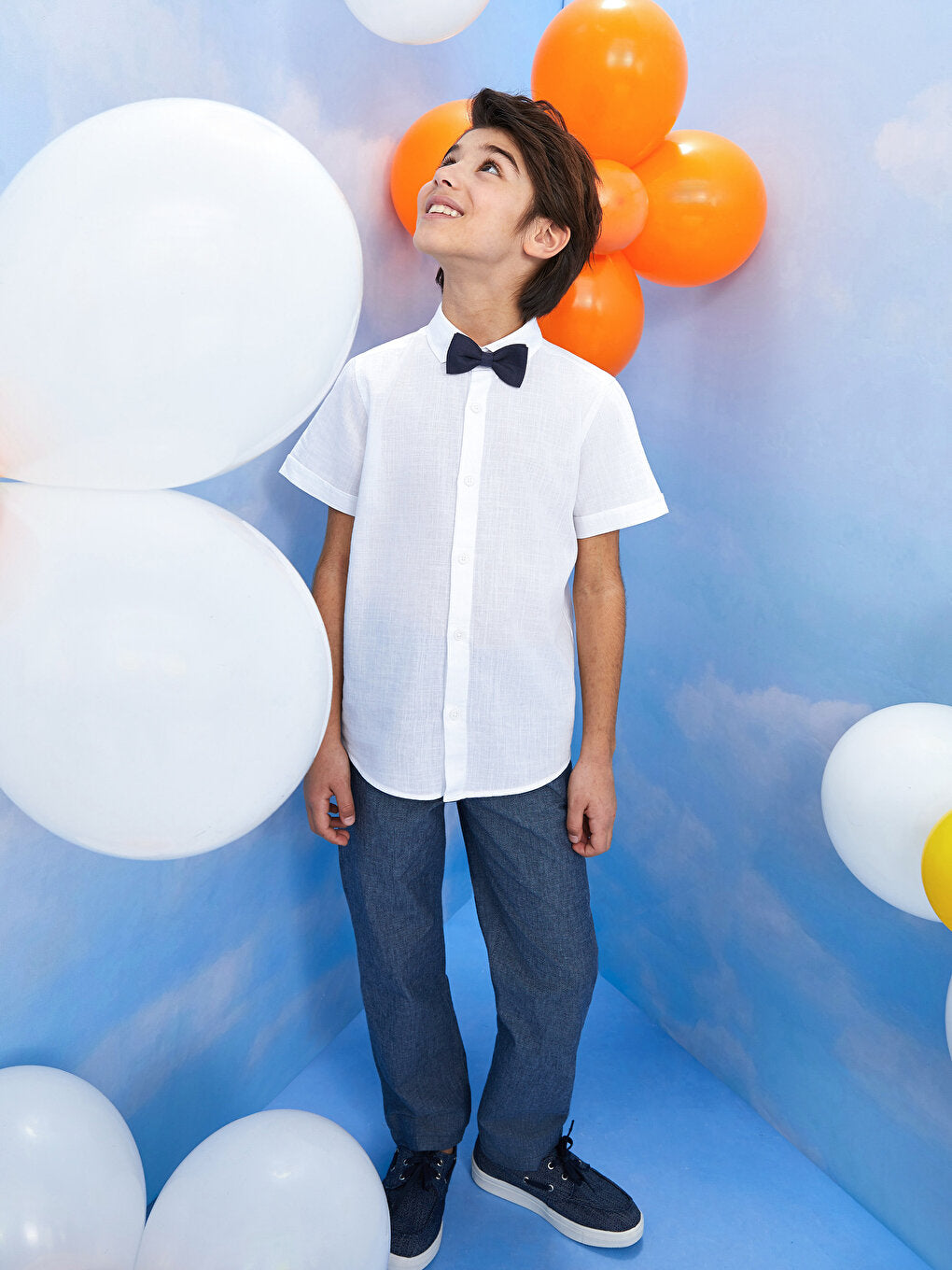 Basic Short Sleeve Boy's Shirt and Bow Tie