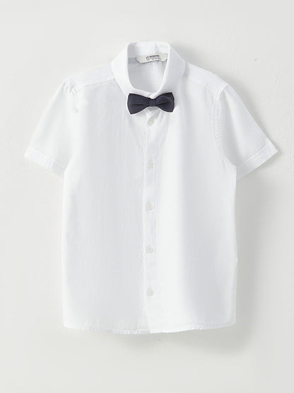 Basic Short Sleeve Boy's Shirt and Bow Tie