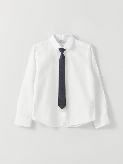 Basic Long Sleeve Boys' Shirt and Tie