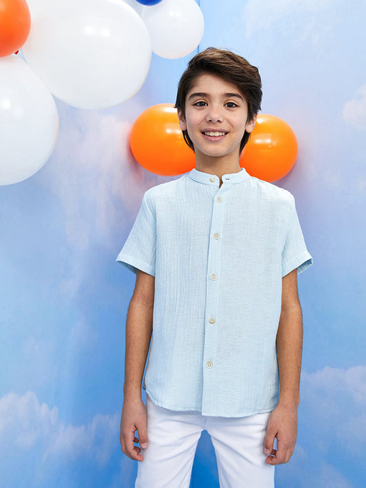 Magnificent Collar Short Sleeve Boy's Shirt