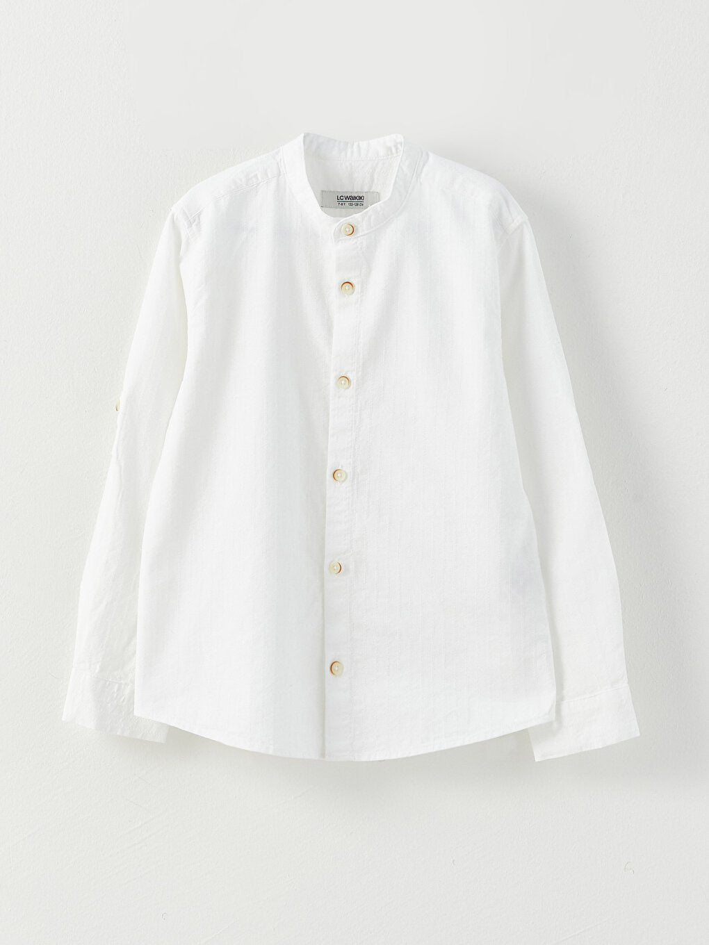 Magnificent Collar Basic Long Sleeve Poplin Boy's Shirt