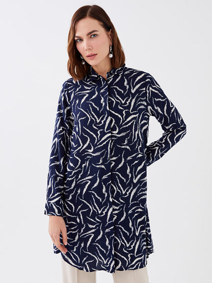 Patterned Long Sleeve Women's Shirt Tunic