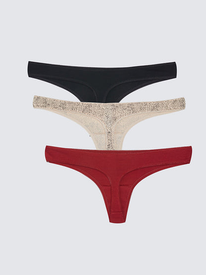 Plain Thong Panties 3 Pack