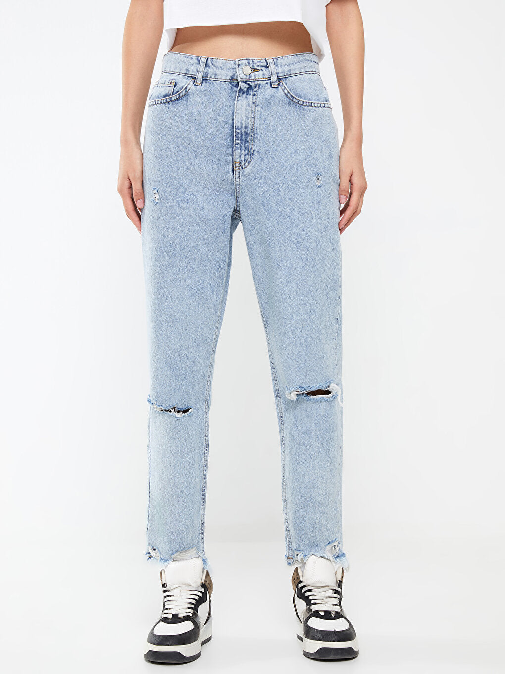 High Waist Mom Fit Women's Jean Trousers