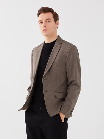 Slim Fit Plaid Men's Blazer Jacket