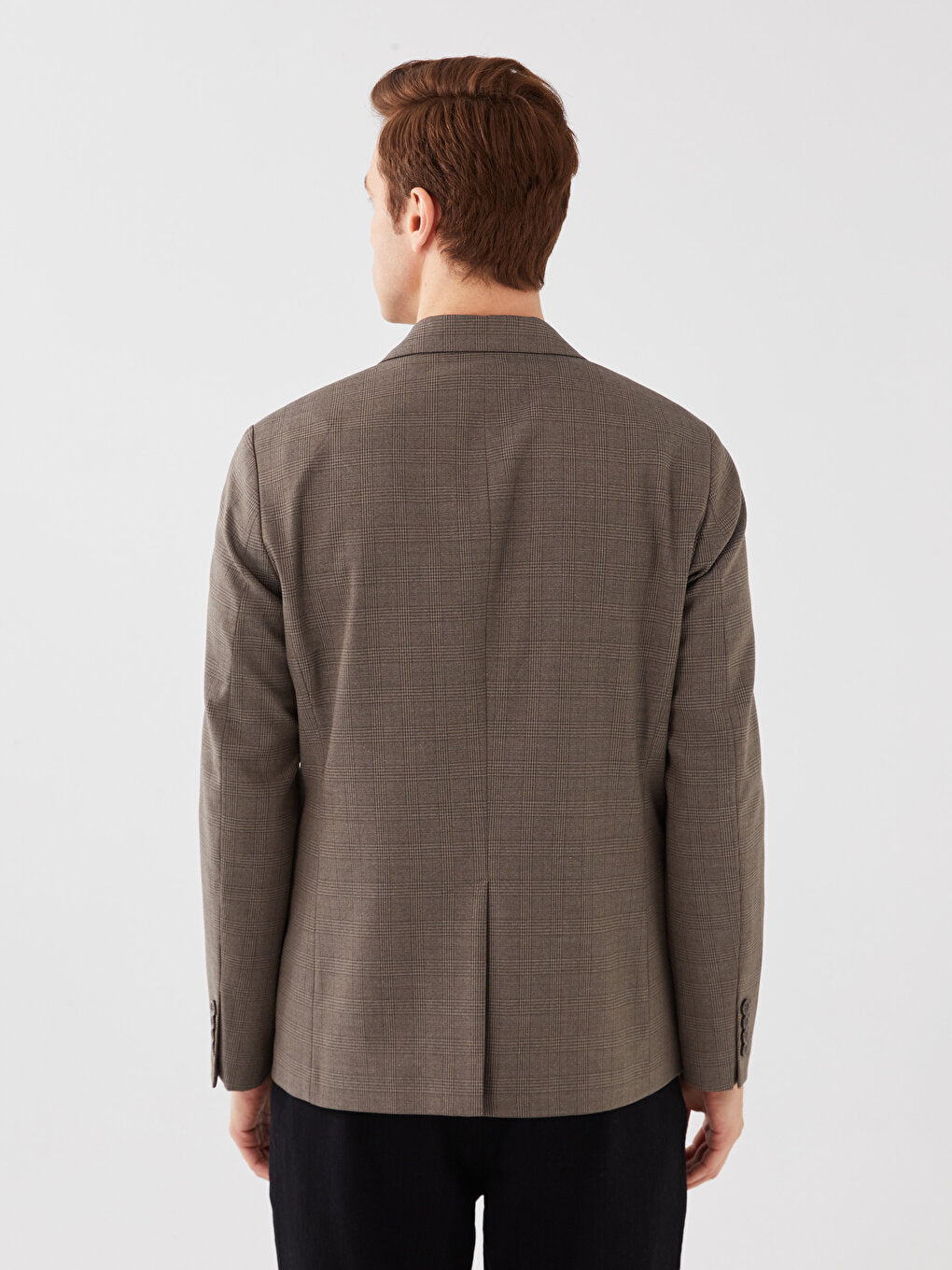 Slim Fit Plaid Men's Blazer Jacket