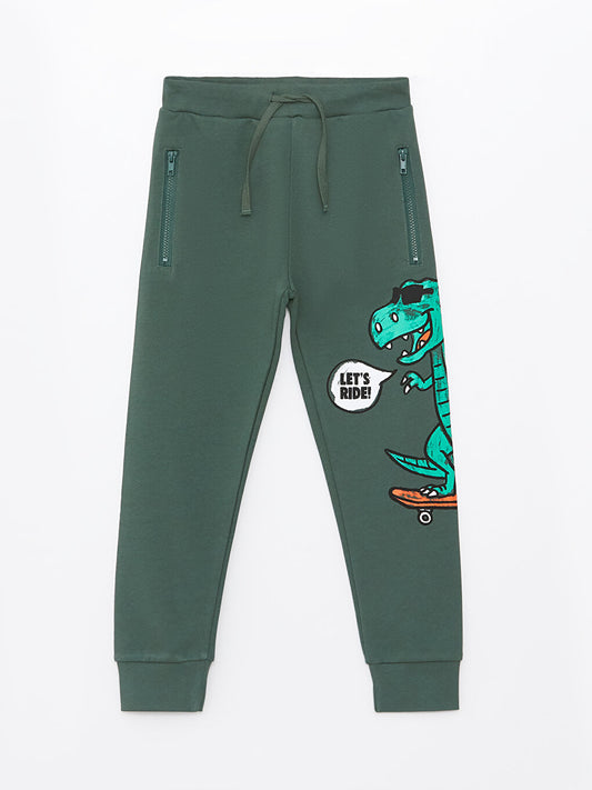 Printed Boys' Jogger Sweatpants with Elastic Waist