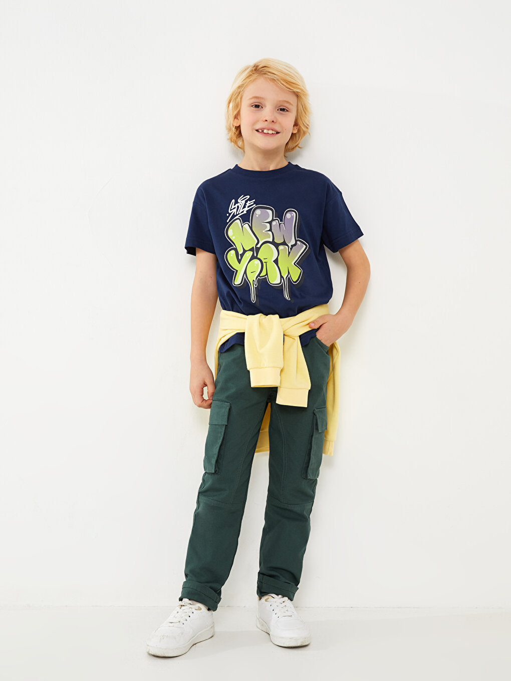 Boys' Cargo Pants with Elastic Waist