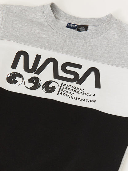 Crew Neck NASA Printed Long Sleeve Boy's Sweatshirt