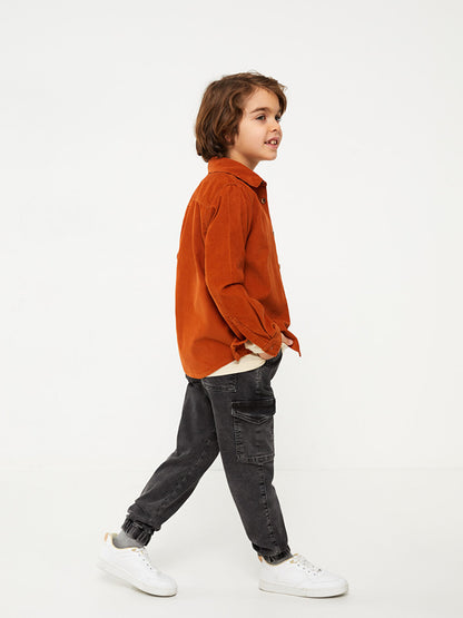 Basic Boy's Jean Jogger Trousers with Elastic Waist