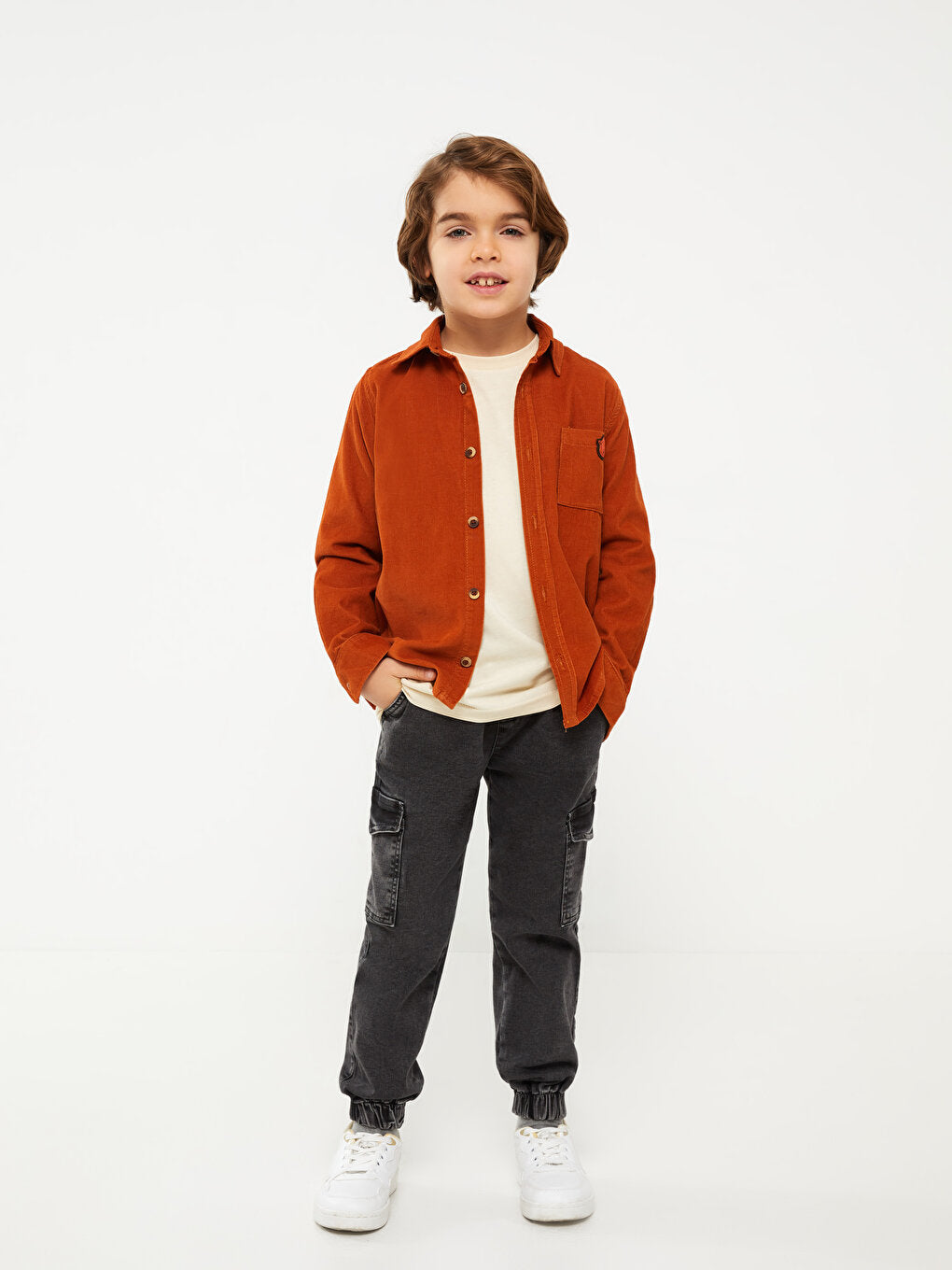 Basic Boy's Jean Jogger Trousers with Elastic Waist