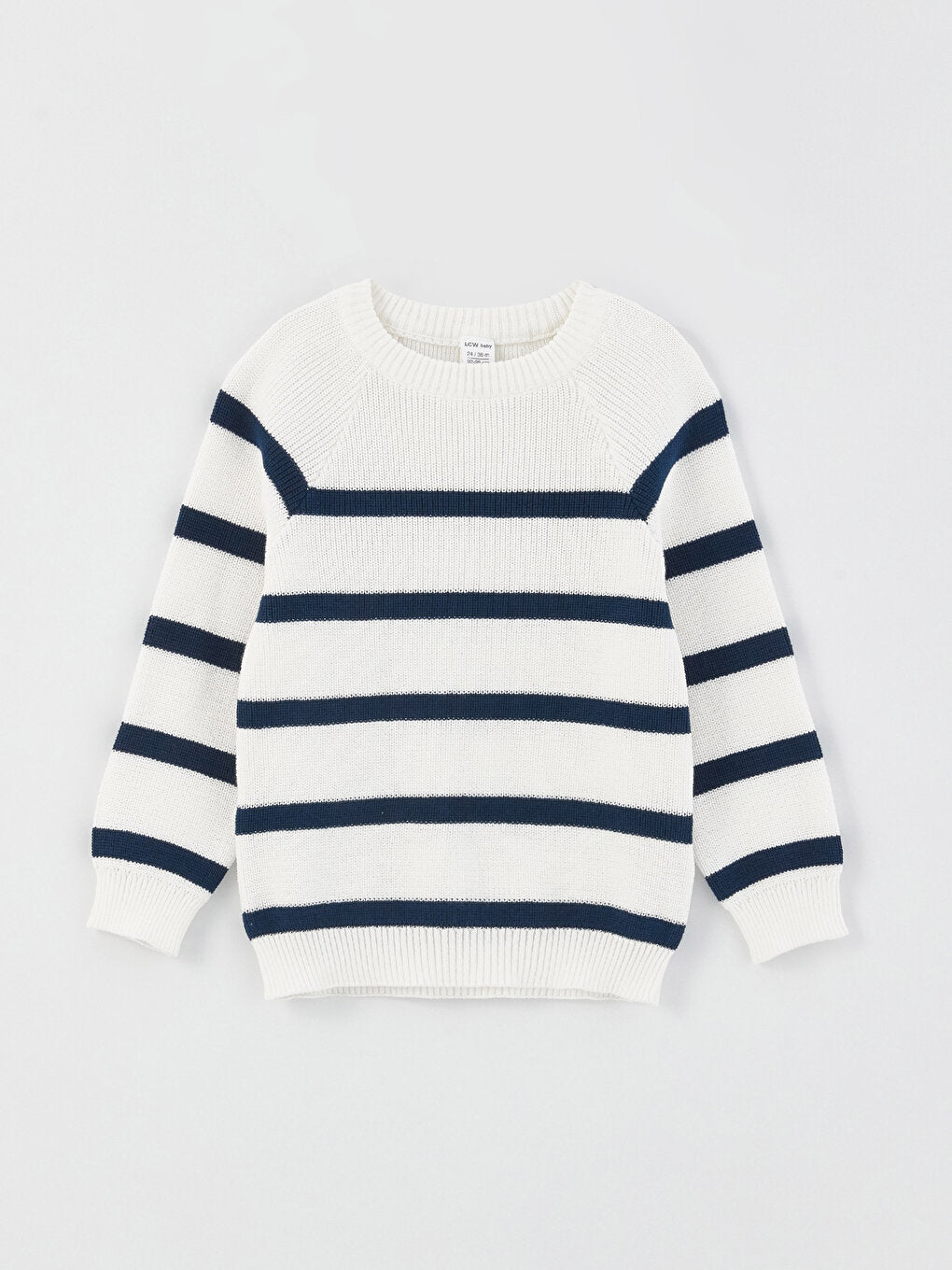 Crew Neck Long Sleeve Striped Baby Boy Knitwear Sweater