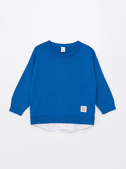 Crew Neck Long Sleeve Baby Boy Knitwear Sweater