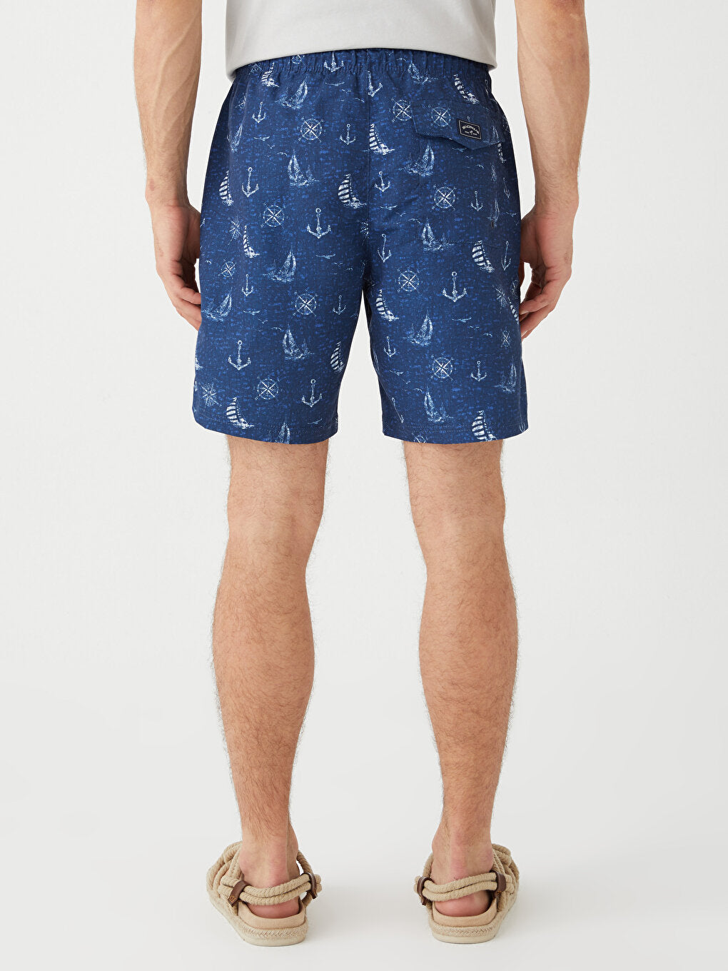 Knee-Length Patterned Men's Swim Shorts