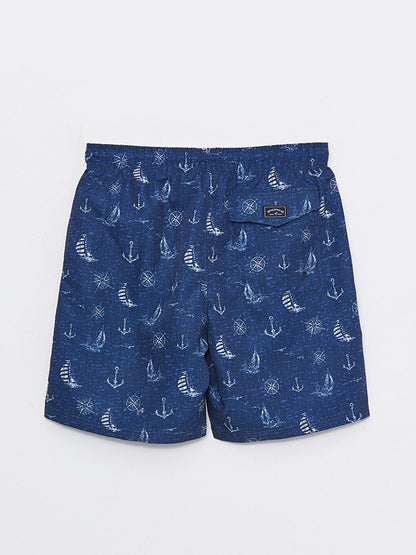 Knee-Length Patterned Men's Swim Shorts