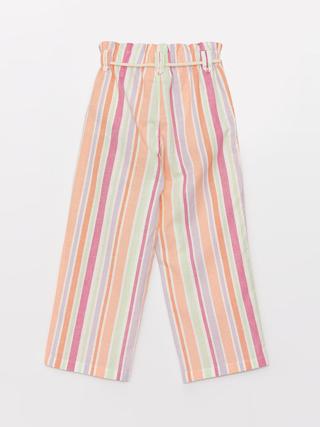 Elastic Waist Striped Girl's Trousers