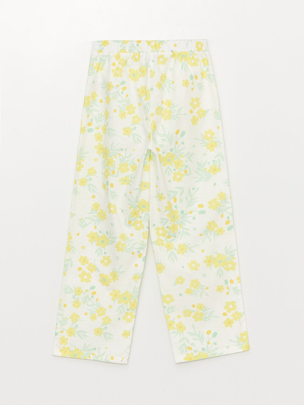 Patterned Girl's Trousers with Elastic Waist