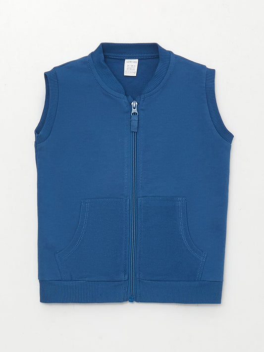 Crew Neck Zippered Baby Boy Vest