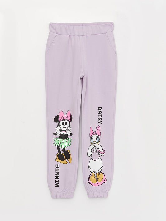 Elastic Waist Minnie Mouse Printed Girls' Jogger Sweatpants