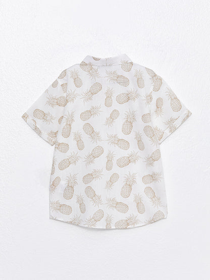 Patterned Short Sleeve Boy's Shirt