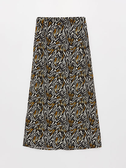 Patterned A-Line Women's Skirt with Elastic Waist