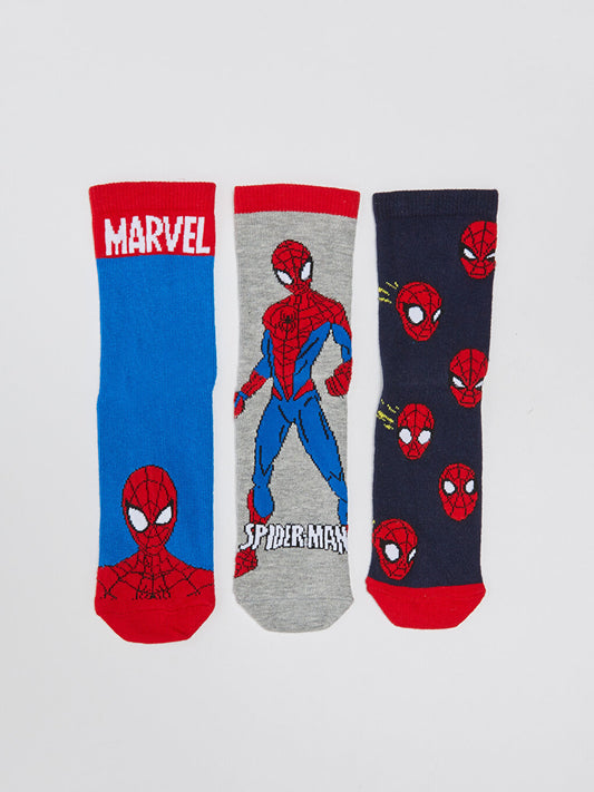 Spiderman Patterned Boy Socks 3-pack