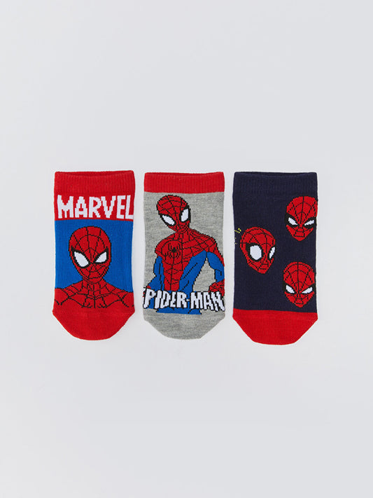 Spiderman Patterned Boys Booties Socks 3-pack