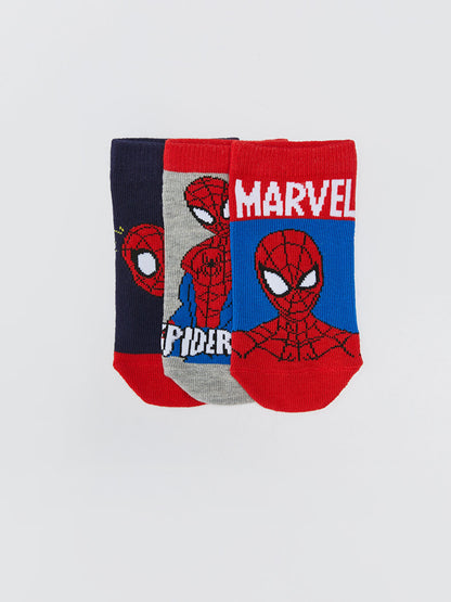 Spiderman Patterned Boys Booties Socks 3-pack