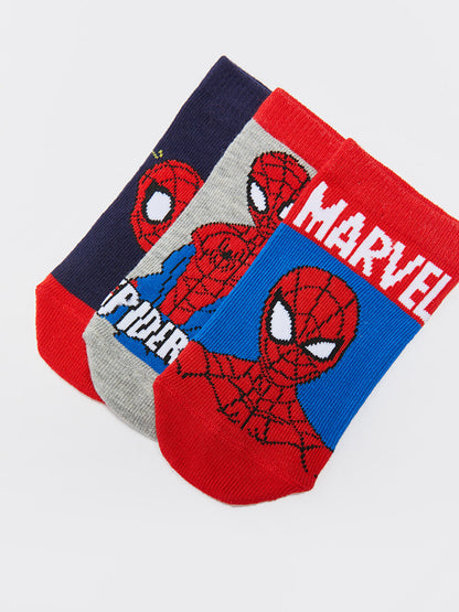 Spiderman Patterned Boys Booties Socks 3-pack