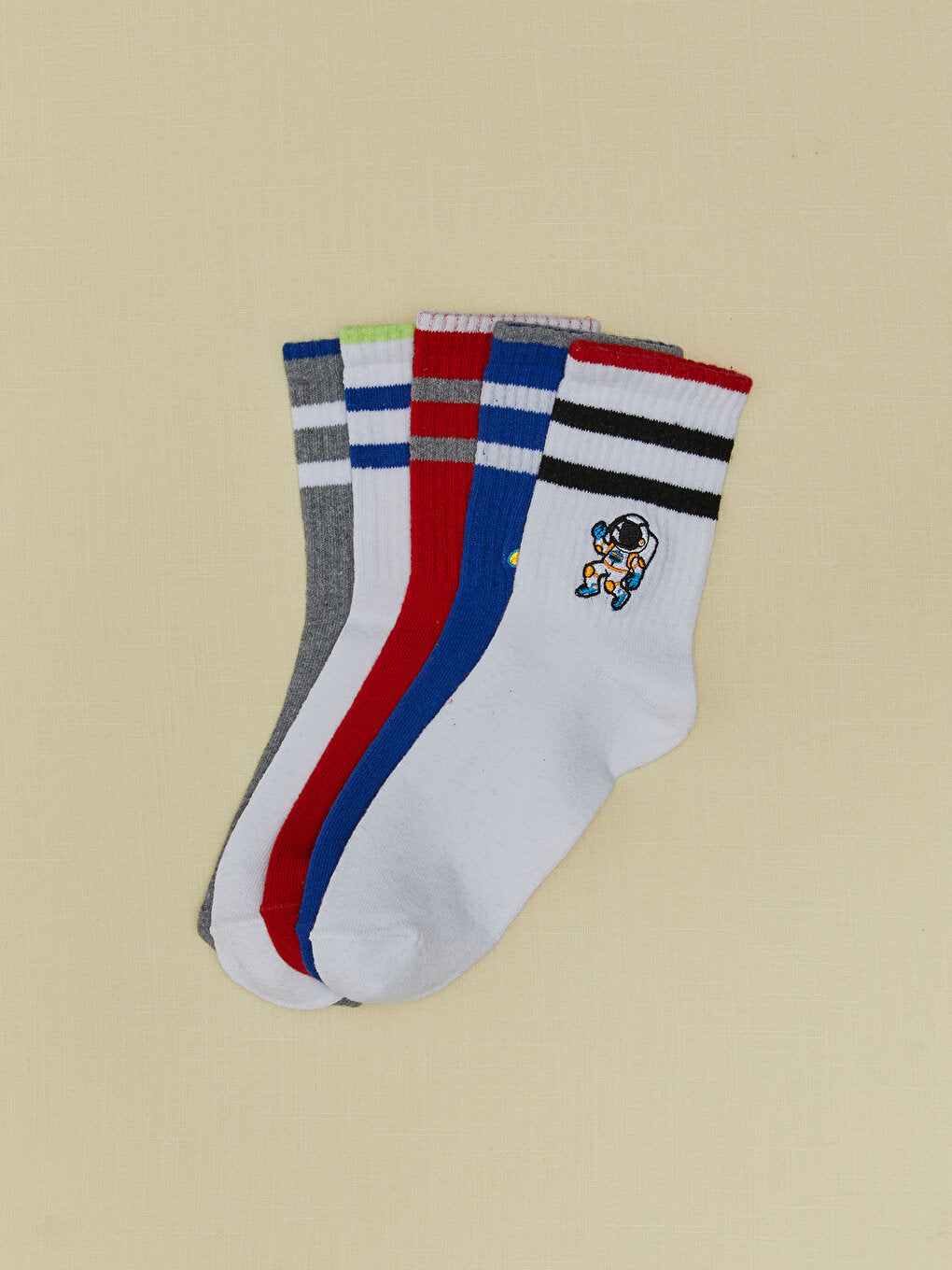 Embroidered Boy Socks Pack of 5