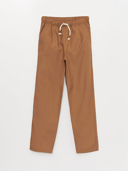 Basic Gabardine Boy's Trousers with Elastic Waist