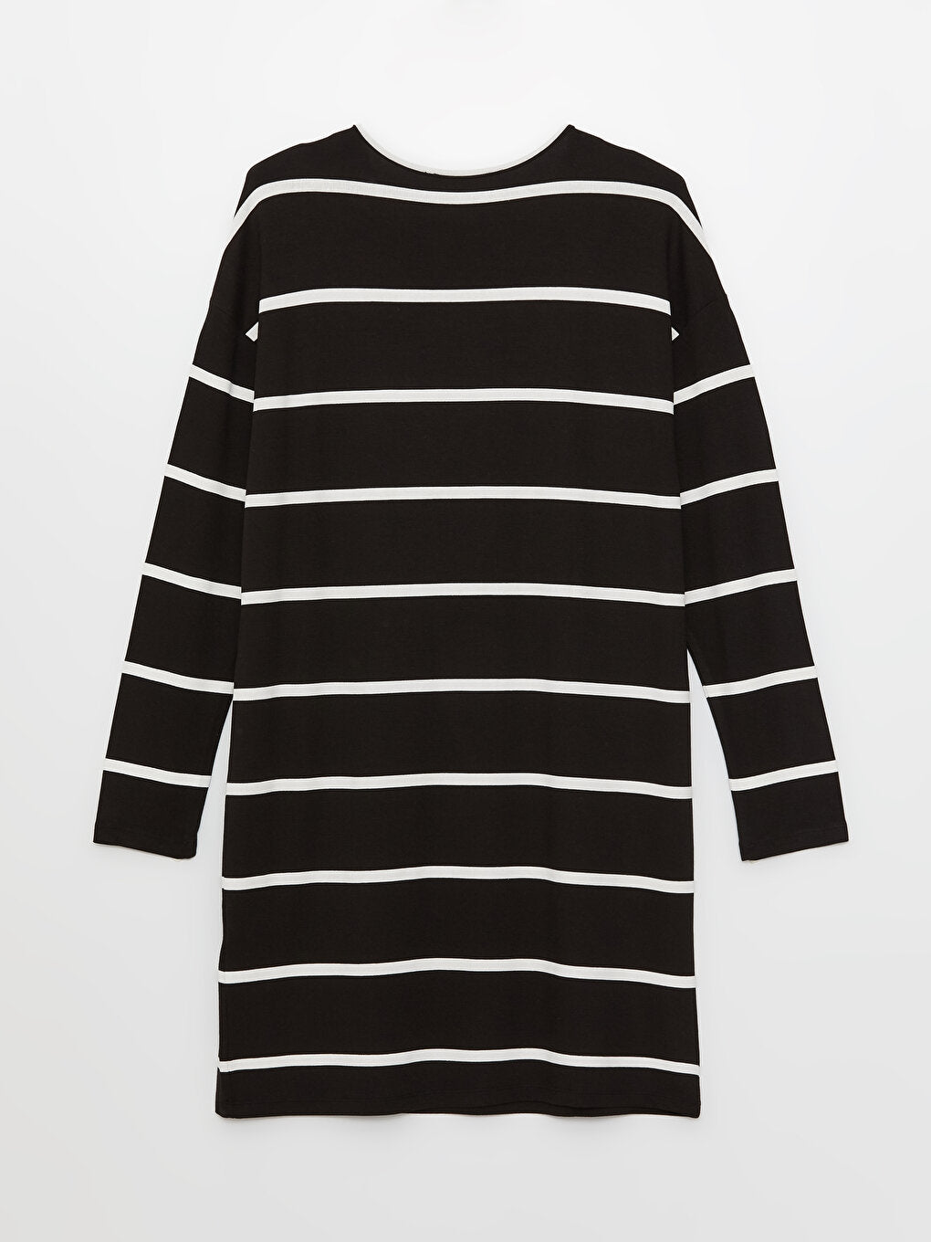 Crew Neck Striped Long Sleeve Oversize Women's Sweatshirt Tunic