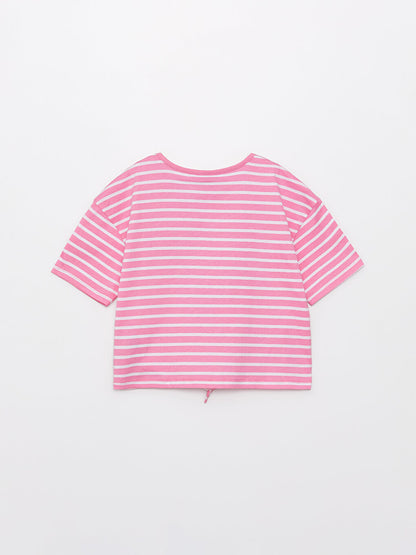 Crew Neck Printed Short Sleeve Girls' T-Shirt